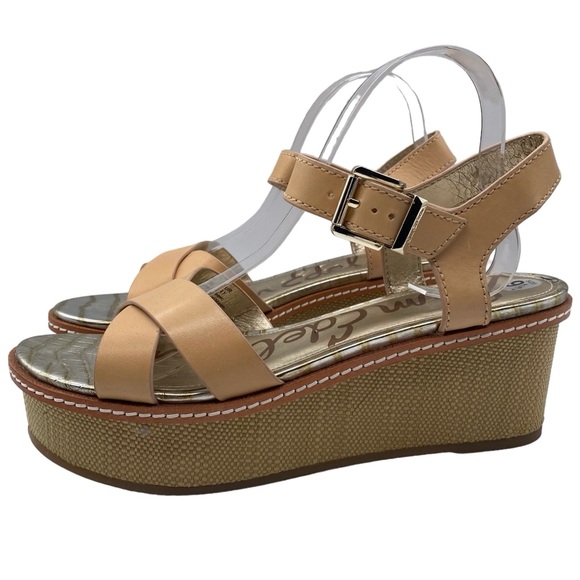 Sam Edelman Sandals Platform Wedge Brown Leather Strappy Buckle Casual Size 9.5S - Picture 15 of 15